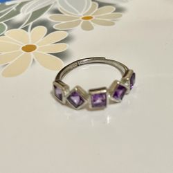 Amethyst silver ring 