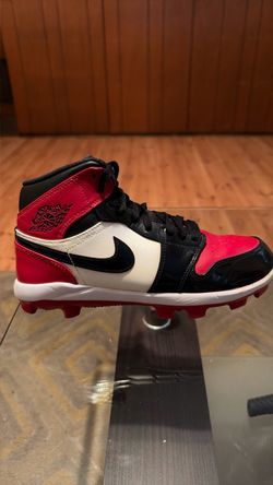 Size 7 Air Jordan 1 Hightop Baseball Cleats Bred Colorway