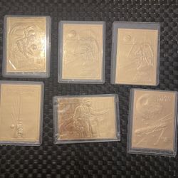 Star Wars 1996 23KT Gold Trading Cards (6)