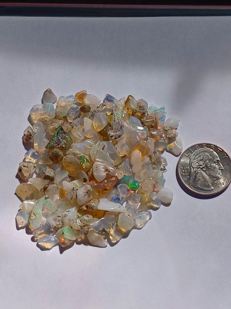 30pcs. Natural Ethiopian FIRE OPAL ROUGH POLISHED STONES 