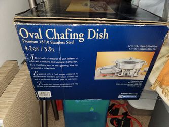 4.2 Quart Oval Chaffing Dish Stainless Steel, Brand New
