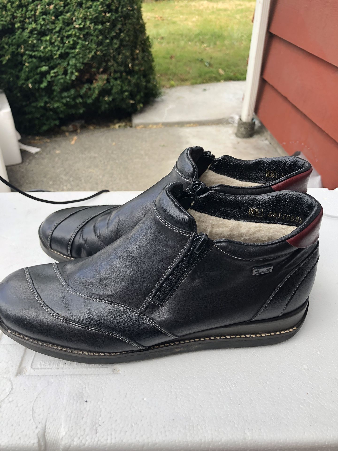 Rieker (contact info removed)248 Women's Black Double Zippers Leather Boots Size 39/8.5US