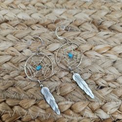 Sterling Silver Dream Catcher Earrings