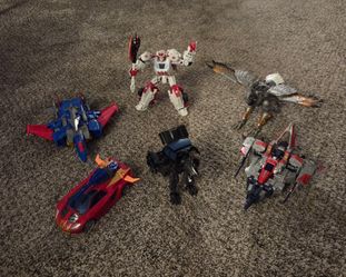 Transformers Starscream, Silverbolt, Metalhawk, Excellion, Ratchet, & Hatchet, lot of 6 Hasbro figures