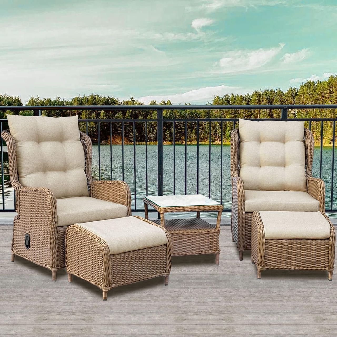 2- Person Outdoor Seating Group with Cushions