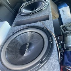 2 12 Inch Subwoofers With Box And Amp 