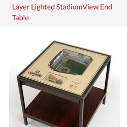 MLB Chicago Cubs 23 in. x 22 in. 25-Layer StadiumViews Lighted End Table - Wrigley Field