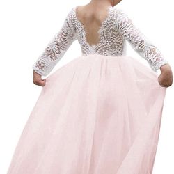 Beautiful Formal Pink Lace Dress 