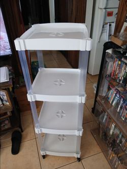 4-Tier Rolling Storage Cart Locking wheels