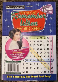Penny Press Spotlight Remember When Word Seek Magazine June 2026 - Unused New