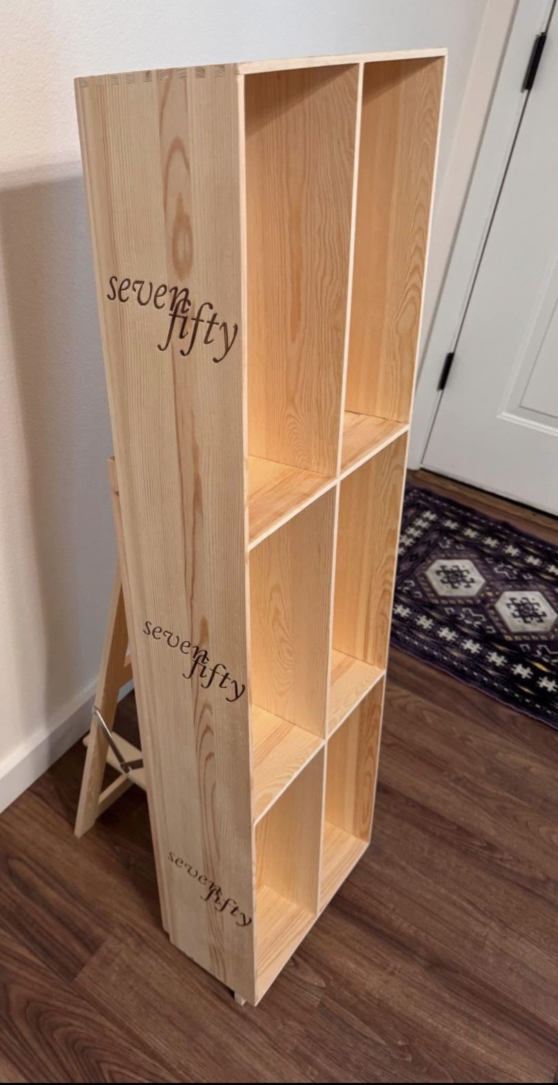 Seven fifty wine wood store display rack or shelf, farmers market display, home