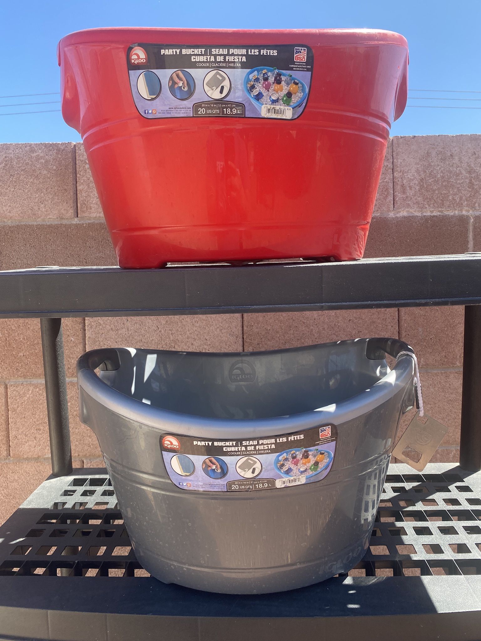 Two Igloo 20 Quart Party Buckets $15