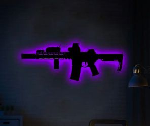 Modern Neon Light in Shped Gun Silhouette
