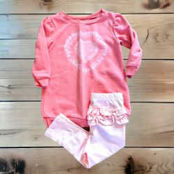 Old Navy Sweatshirt Tunic And Pink Ruffle Butt Leggings 18-24 Month