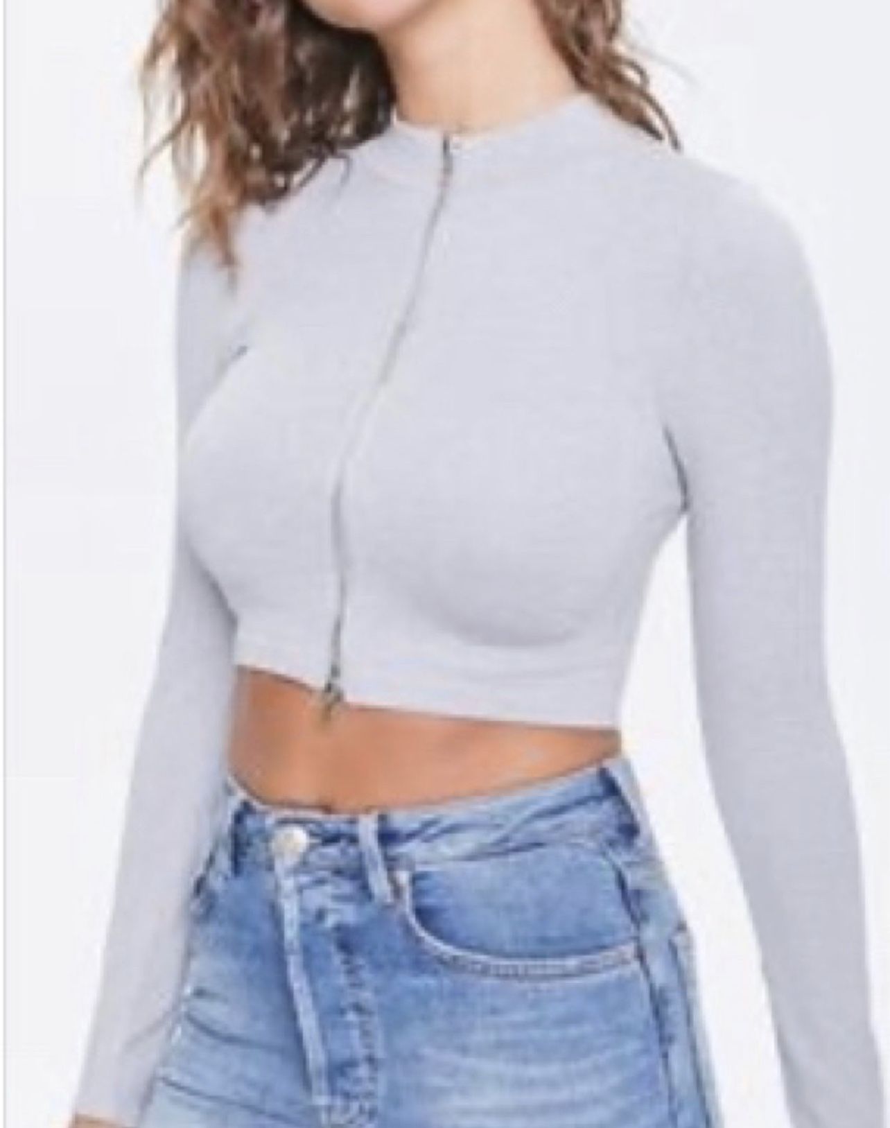 ANWND Zip Up Long Sleeve Crop Top