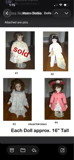 Collector ceramic dolls from 1980s