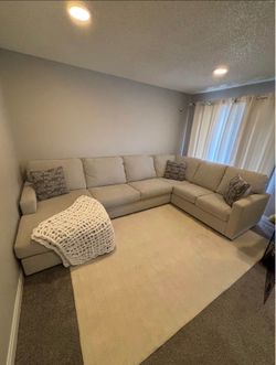 Beige U- Shaped Sectional