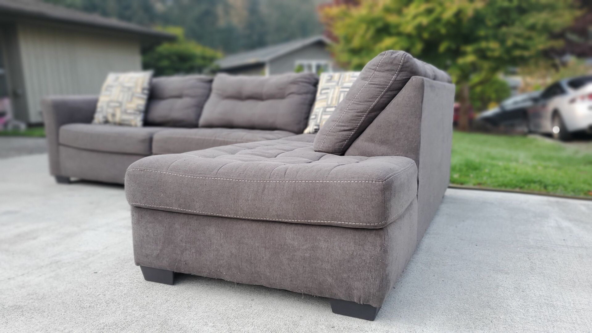 Grey L Shaped Sectional Couch “WE DELIVER”