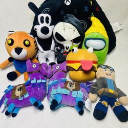 Video Game Plush Lot Piggy Fornite XBox Among Us