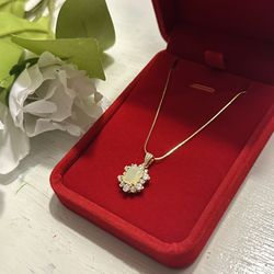 Sterling Silver Opal Necklace