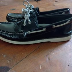 Sperrys Mens 8.5 Black Patent Leather