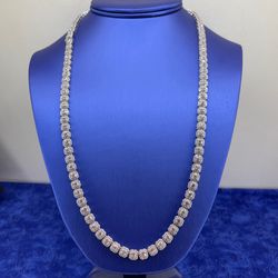 925 Sterling Silver CZ 24” Tennis Necklace 45.37g 6mm 205371