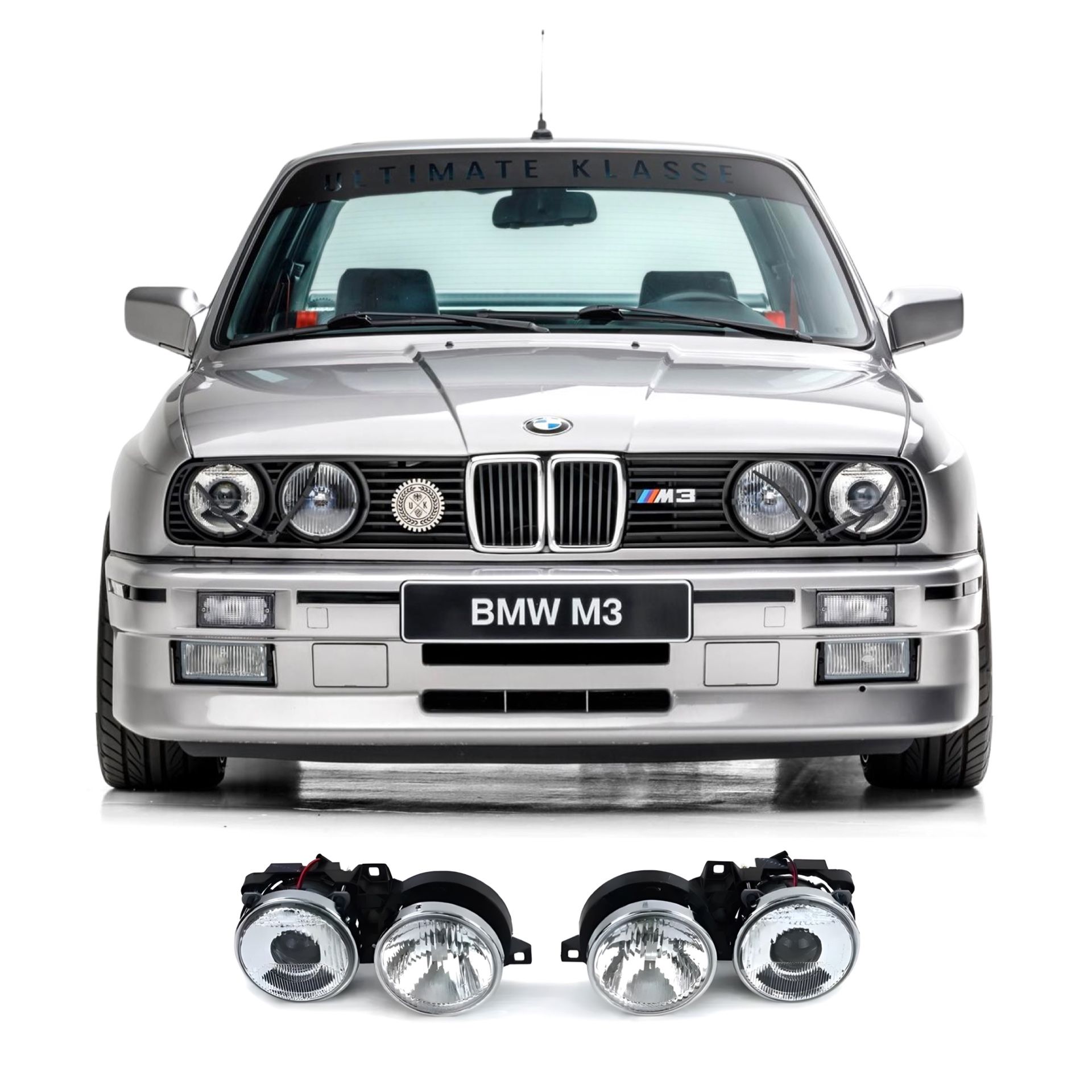 BMW E30 Euro Smiley Depo Clear Projector Headlights 318i 318is 325i 325is 325e 325es 325ix E30 Touring