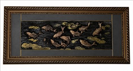 Large Framed Koi Fish Wall Art / Decorative Wall Décor