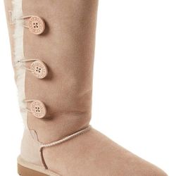 Australia Original UGG Sand Bailey Button Triplet Tall Boots Sz 8 