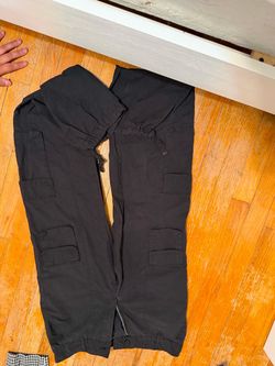 Black Cargo Pants with Zipper Hem