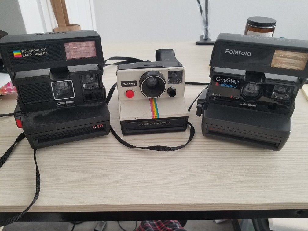 Vintage polaroid cameras