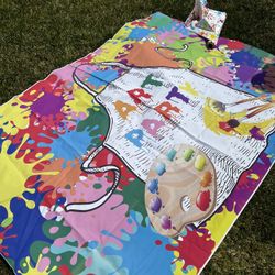 Paint Party banner And Paint Party Roll Of Table Cover 