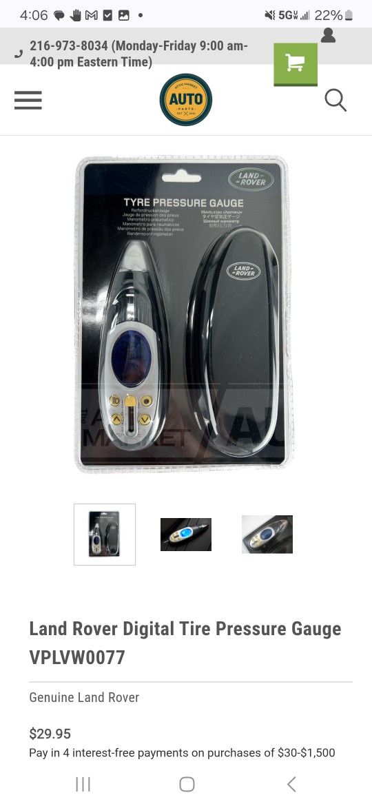 Land rover digital tire pressure Guage