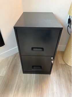 Black filing cabinet