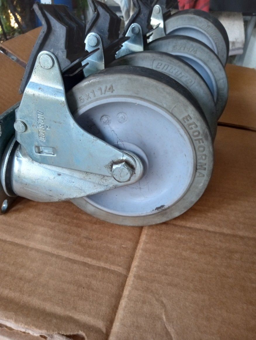 COLSON 5" Caster Wheels W/Brake ( Set Of 4)