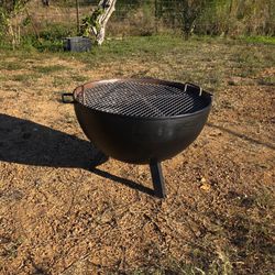 NEW 30 Inch Fire Pit With Bbq Grill