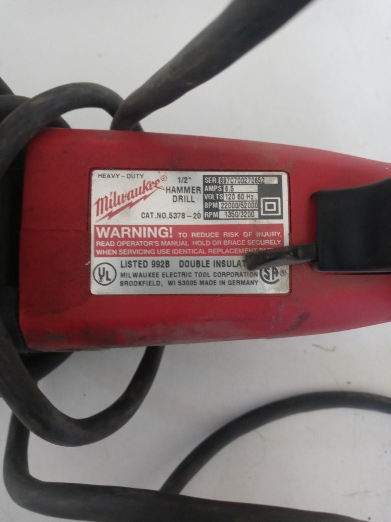 Milwaukee hammer Drill 1/2