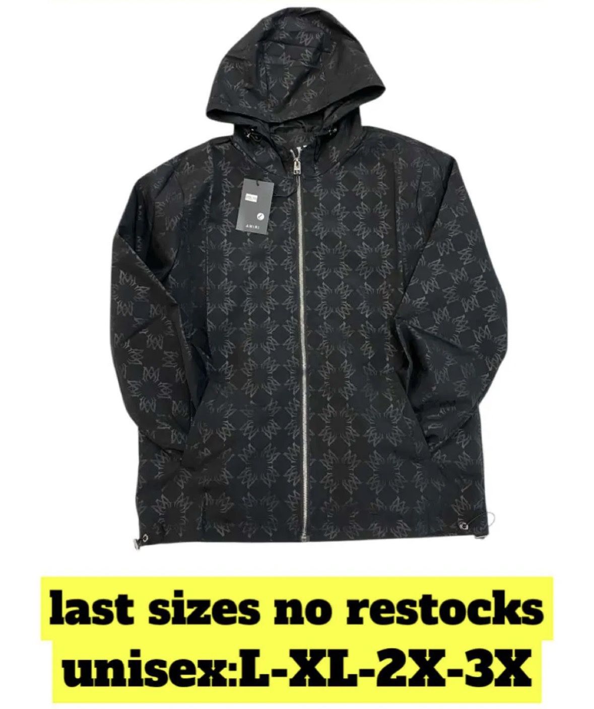 Amiri All Black Windbreaker