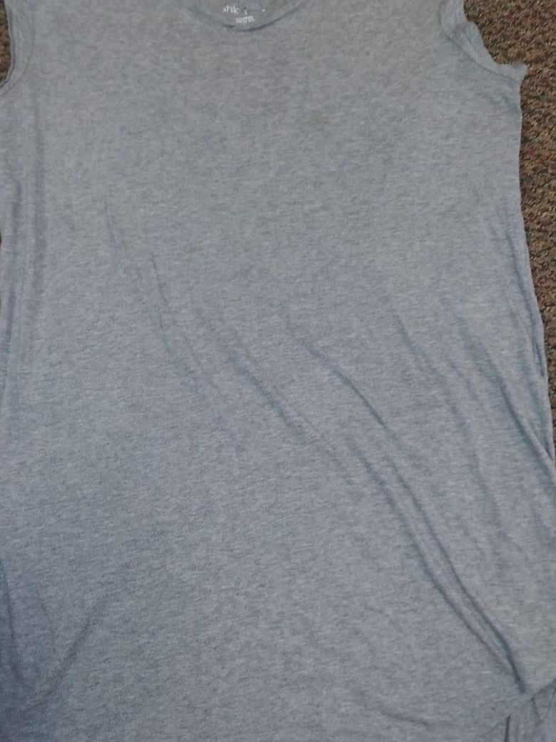 Xhilaration Women's Size Large Gray Nightgown Cap Sleeve D