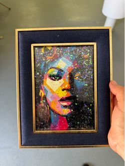 Beyoncé.  Beautiful hand-embellished fine art print