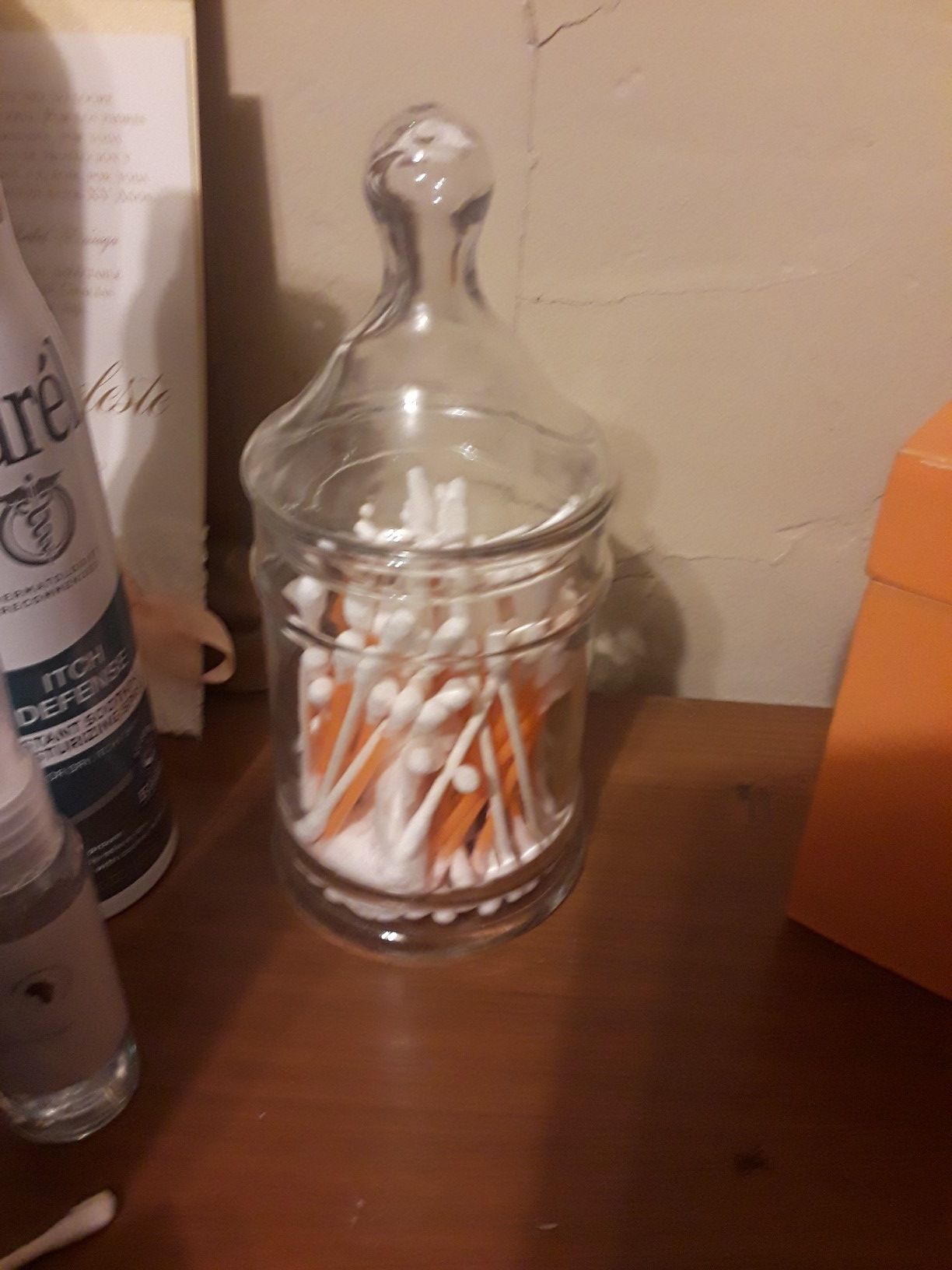 Vintage glass jar w/ lid
