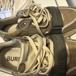 Burberry Ramsey Check Suede and Leather low-top sneakers in archive beige
