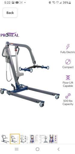 ProHeal Electric Lift - Safe and Easy Full Body Patient Transfer Lifter for Home Use and Facilities -Low Bed and Chair Lifting, 500 Ablo Español**
