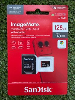 New SanDisk 128GB microSDXC Card + SD Adapter (Sealed)