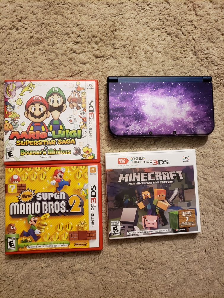 Nintendo 3DS XL with 3 Games