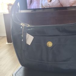 Coach Dark Teal Patent Leather Hobo Handbag
