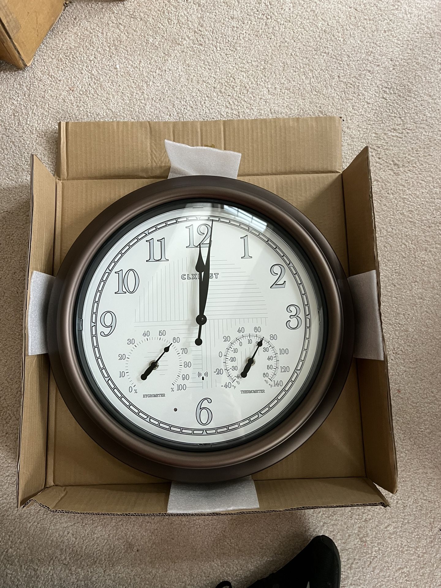CLXEAST Atomic In/Outdoor 18” Clock - Bronze