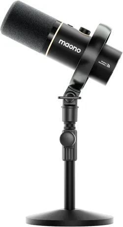 MAONO PD200W Hybrid Wireless Podcast Microphone for PC, Dynamic XLR USB Mic
Desktop Stand Mic with Software, Noise Cancellation, for Vocal Recording,