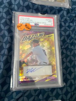 Noble Meyer psa graded 9 2/2 signed autograph marlins