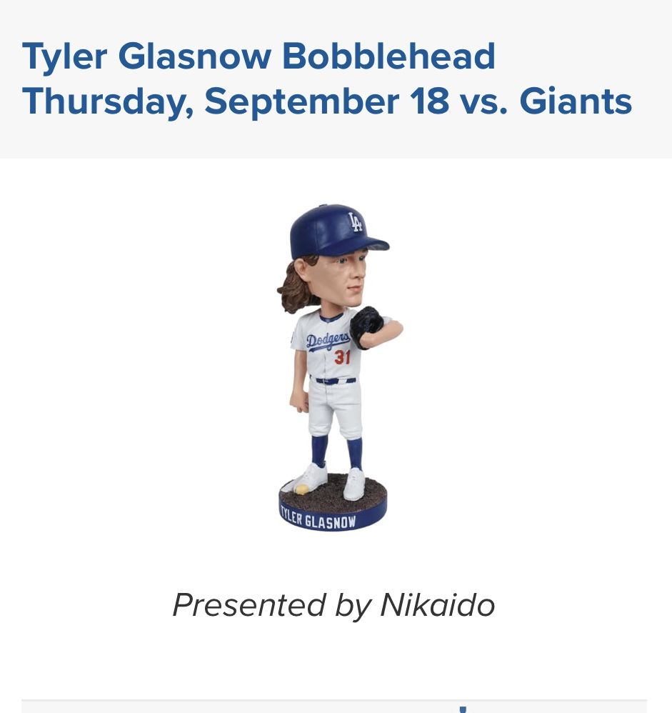 Dodgers Glasnow Bobblehead